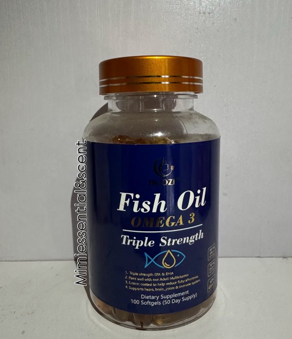 Duozi Fish Oil Omega 3 Triple Strength Dietary Supplement (100 Soft Gels)