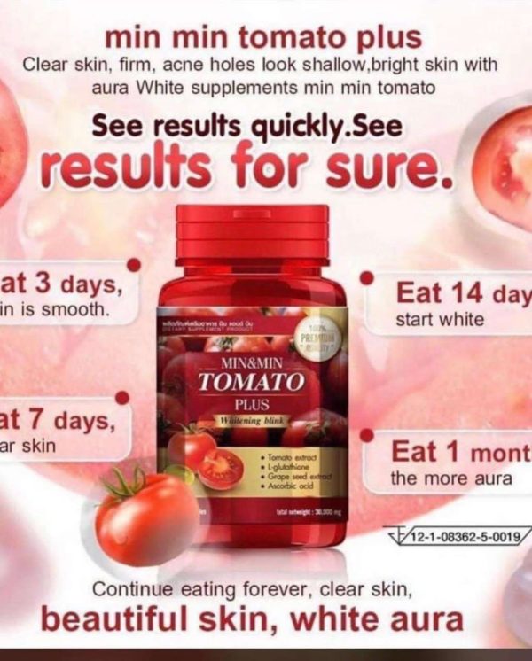 Min & Min Tomato plus whitening skin supplements - Image 2