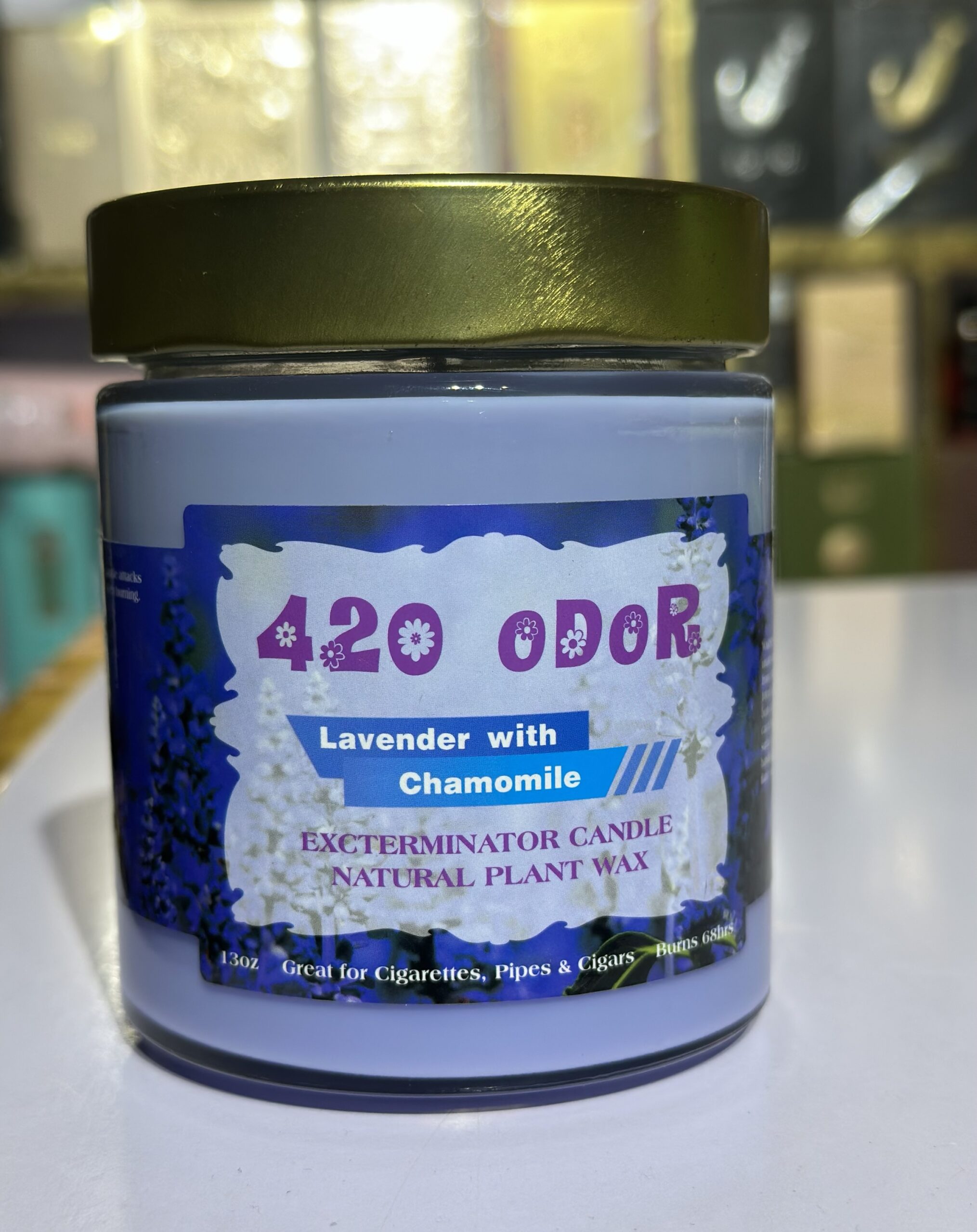 smoke odor exterminator candle 420 odor Lavender with chamomile 13oz
