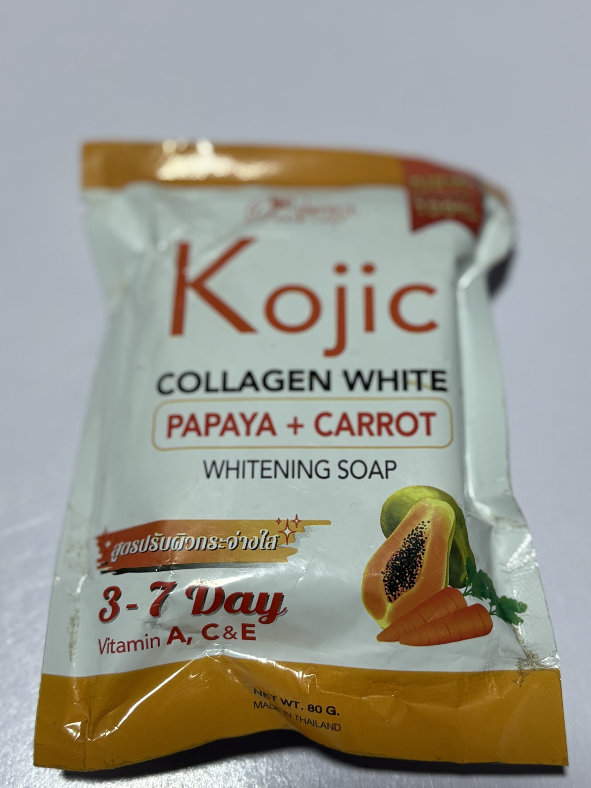 Perfect Skin Lady Kojic Collagen White Papaya + Carrot Whitening Soap.